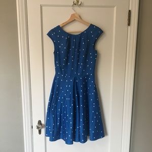 Boden French Blue Polka Dot Dress